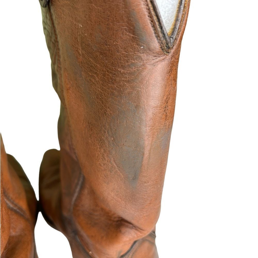ACME Cowboy Boots Men D Brown Leather Pointed Toe Made In USA Vintage Size 10 - Picture 6 of 11